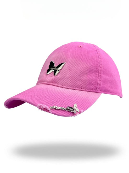 Vintage Butterfly Pink Cap