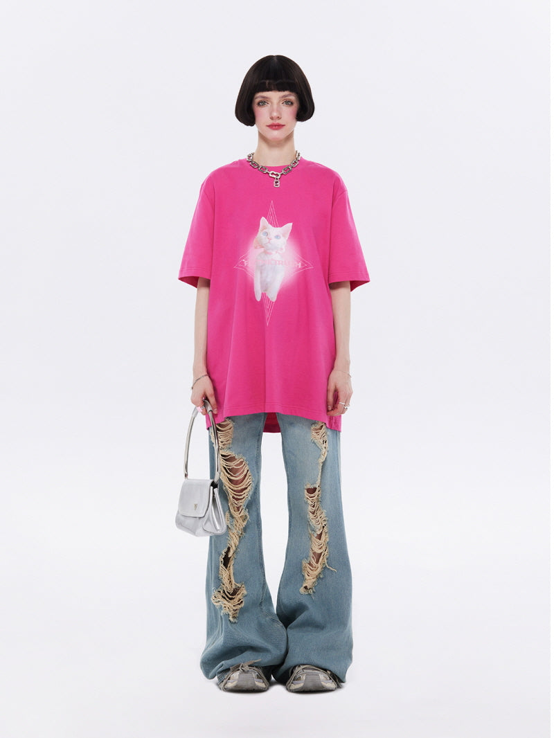 Hot Pink Mystic Cat Tee