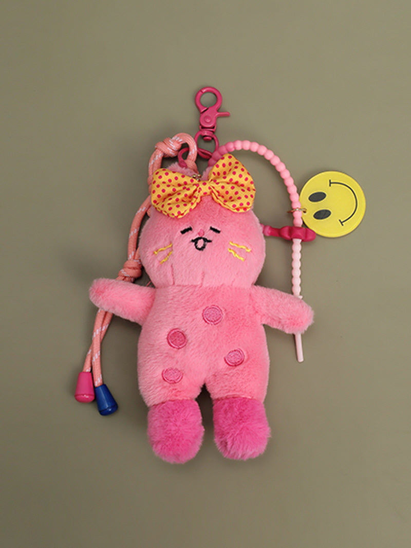 Pink Bunny Plush Keychain