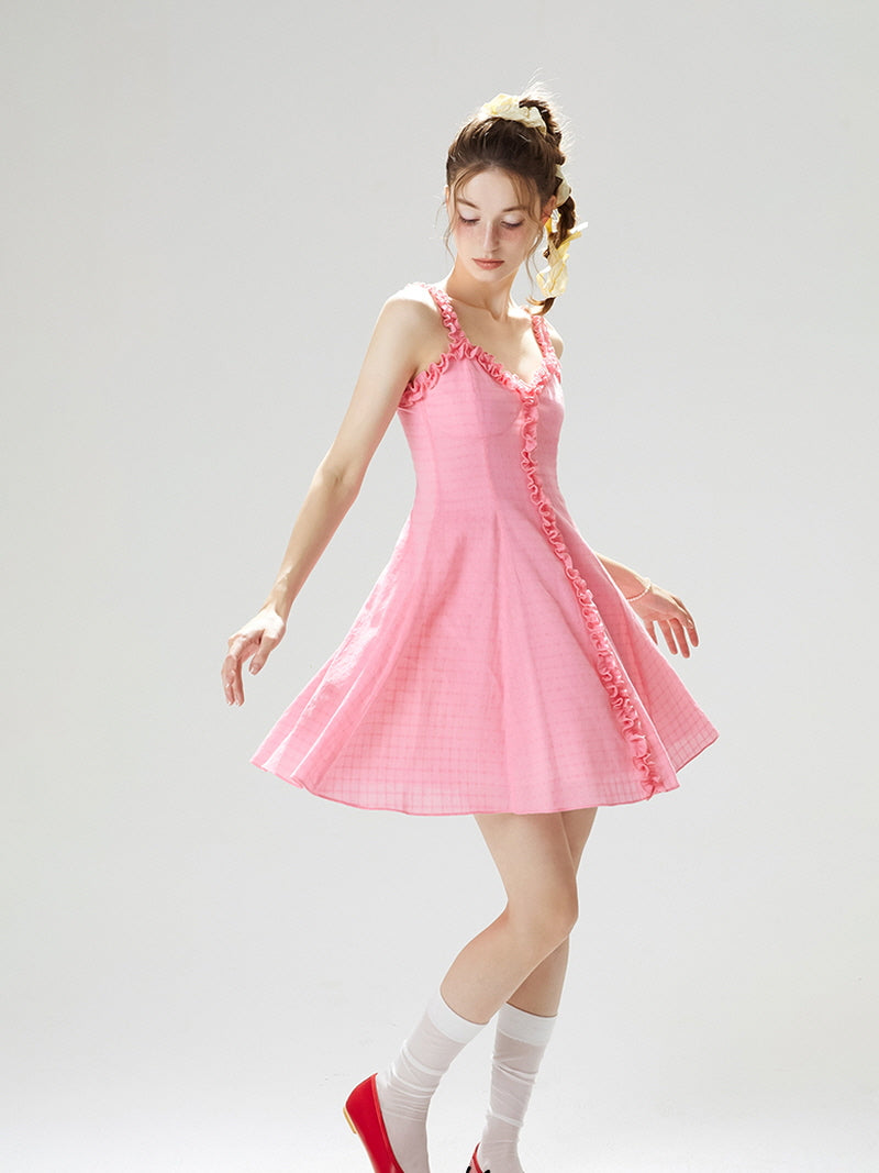 Frill Trim Mini Dress