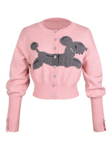 Pink Puppy Graphic Crop Cardigan