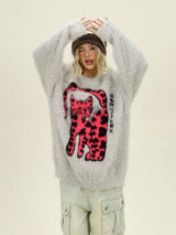 Pink Cat Knit Sweater