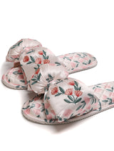 Floral Ribbon Quilted Slippers