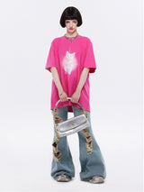 Hot Pink Mystic Cat Tee