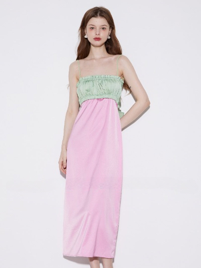 Smocked Colorblock Maxi Dress