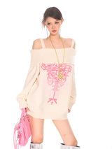 Pink Embrace Off-Shoulder Sweater
