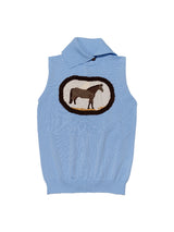 Sky Blue Horse Graphic Sleeveless Knit Top