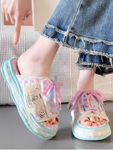 Color Block Platform Slippers