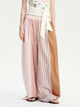 Pink Patchwork Wide Pants