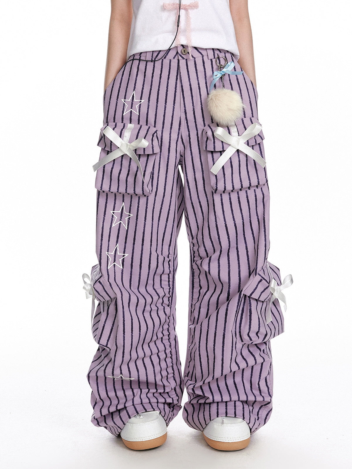 Ribbon Stripe Cargo Pants