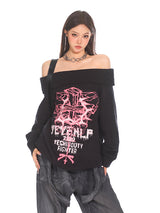 Pink Embrace Off-Shoulder Sweater