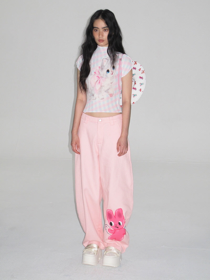 Character Graphic Wide Pants