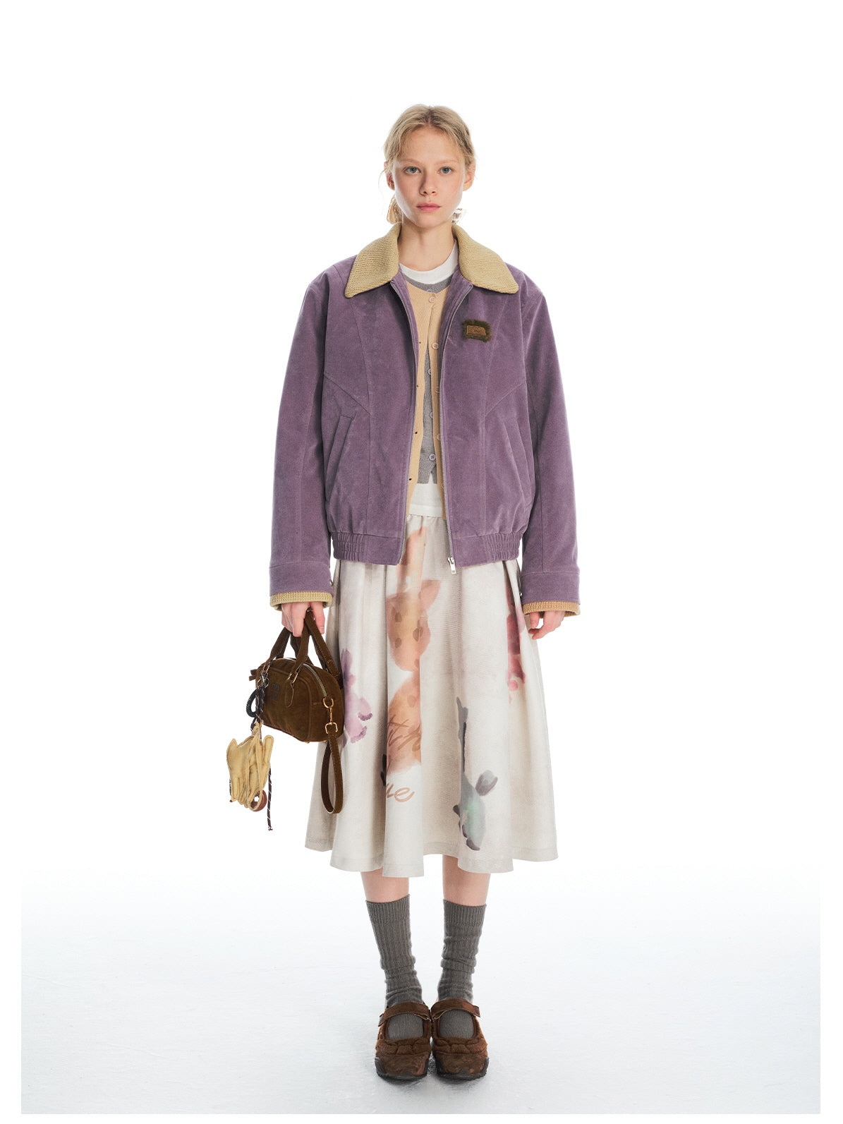 Lavender Corduroy Sherpa Jacket