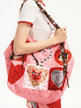 Pink Patchwork Big Shoulder Bag