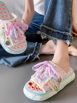 Color Block Platform Slippers