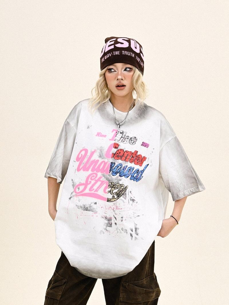 Ink Splash Pink Lettering Tee