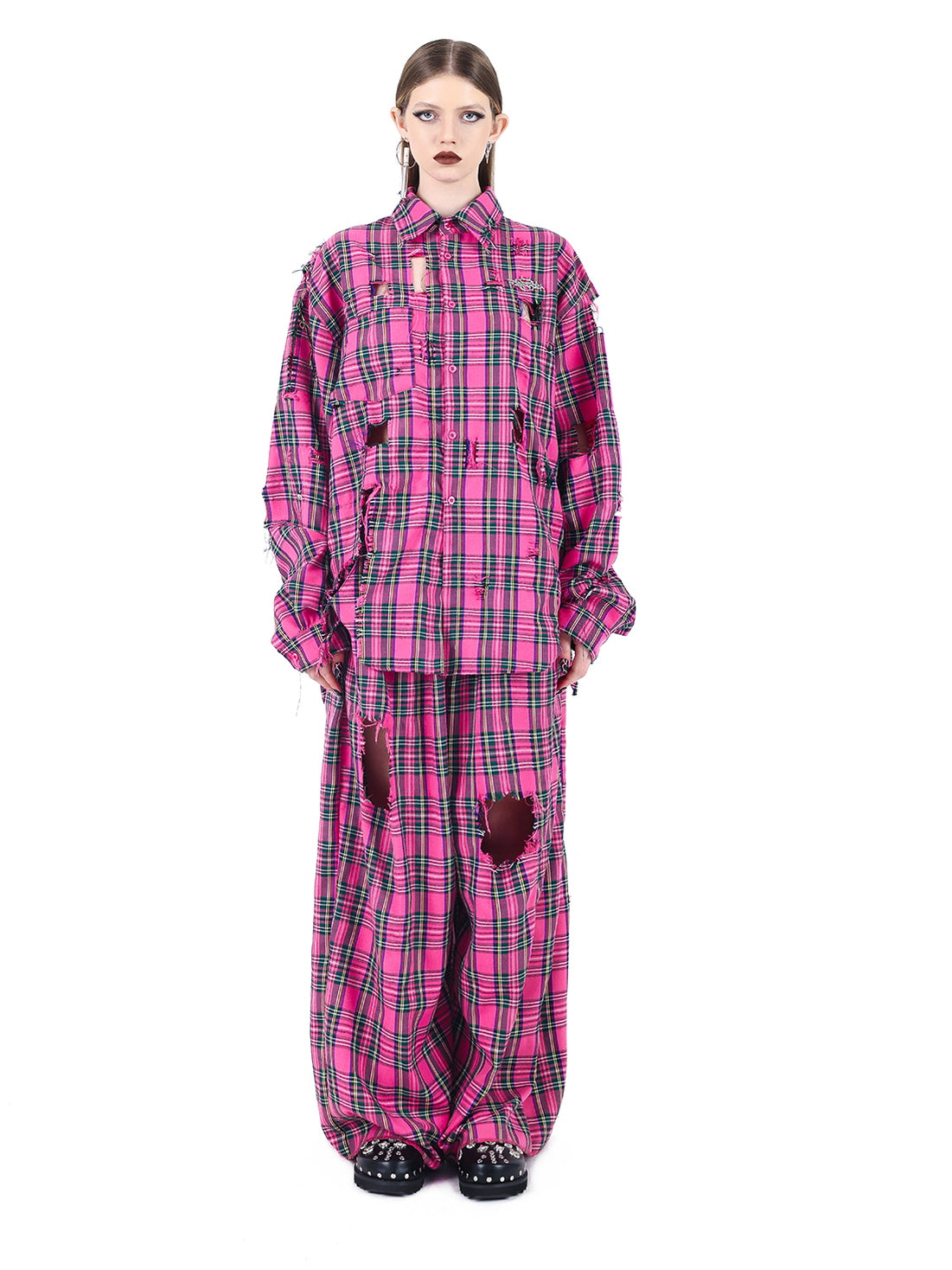 Pink Tartan Check Shirt
