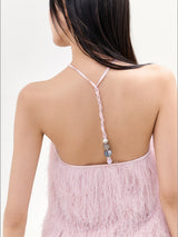 Feather Ombre Halter Top
