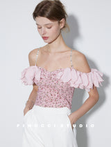 Jewel Strap Ruffle Top