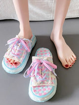 Color Block Platform Slippers