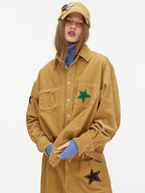 Star-Embroidered Corduroy Shirt & Pants