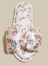 Floral Ribbon Quilted Slippers