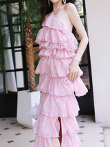 Tiered Chiffon Maxi Dress