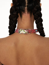 Spiked Heart Choker in Pink