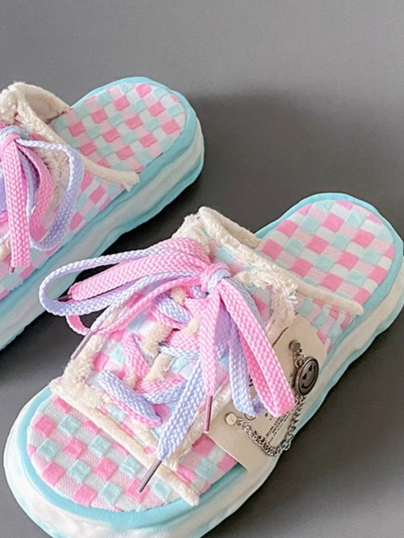 Color Block Platform Slippers