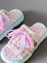 Color Block Platform Slippers