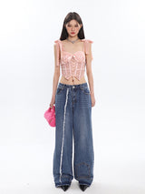 Romantic Pink Corset Top
