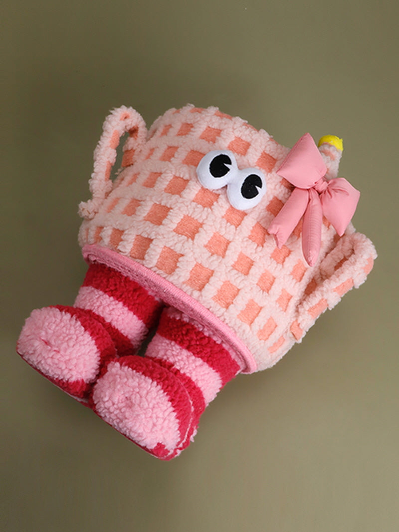 Pink Delight Checkered Storage Basket