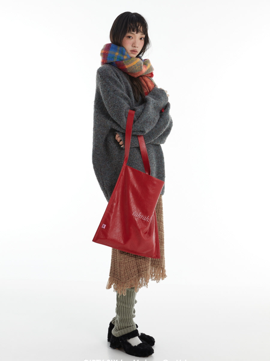 Red Square Shoulder Tote