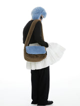 Two-Tone Chunky Fur Crossbody Bag