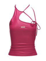 Asymmetric Pink Cut-Out Tank Top