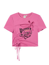 Pink Cut-Out Crop Tee