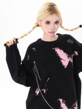 Pink Butterfly Loose Knit Sweater