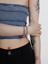 Pink Charm Layered Bracelet Set