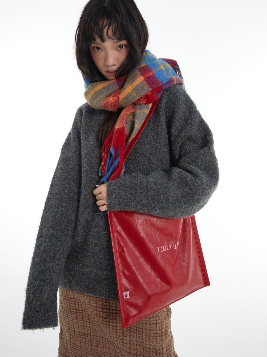 Red Square Shoulder Tote