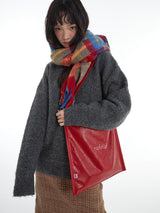 Red Square Shoulder Tote