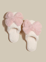 Pink Ribbon Puff Slippers