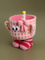 Pink Delight Checkered Storage Basket