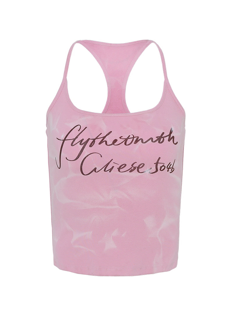 Pink Racerback Crop Tank