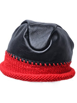 Black & Red Knit Bucket Hat