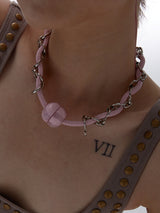 Bold Pink Chain Choker
