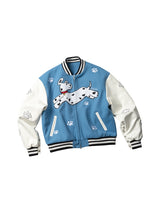 Blue & White Dalmatian Varsity Jacket