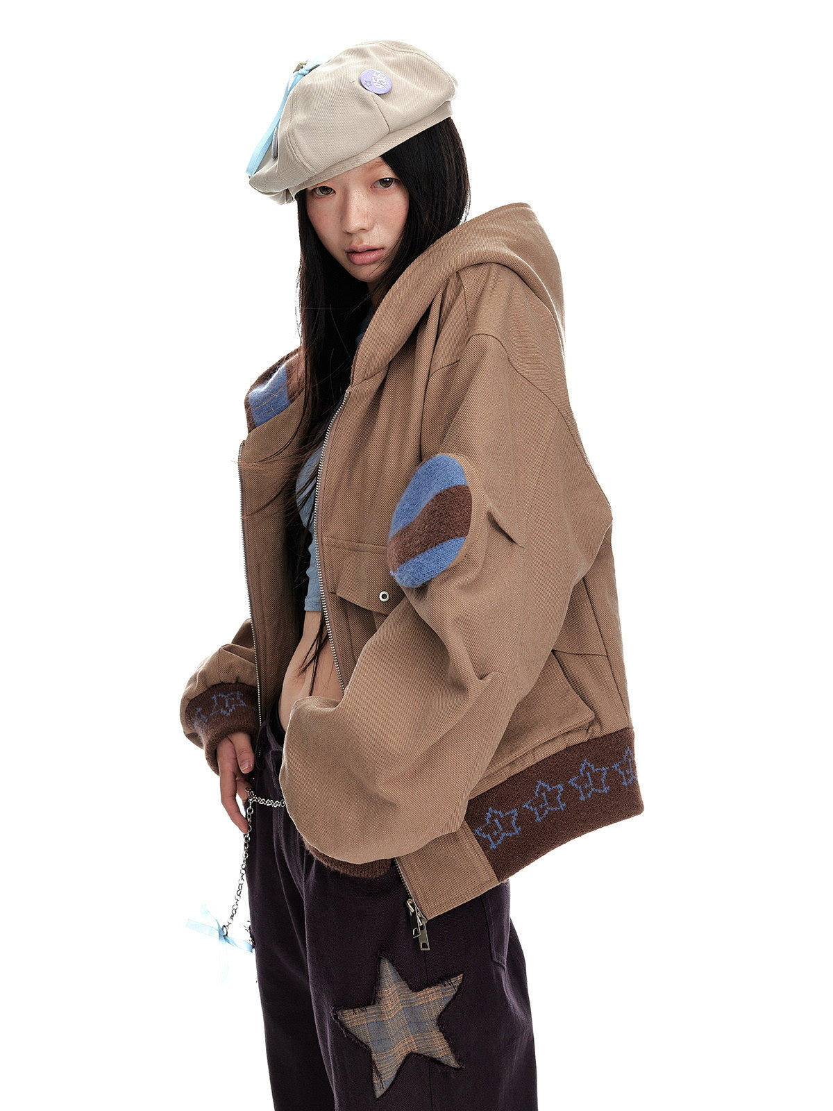 Two-Tone Sailor Collar Blouson