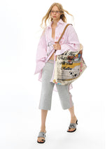 Graphic Stripe Oversized Shirt