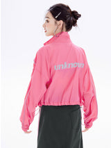 Pink Cropped Track Jacket