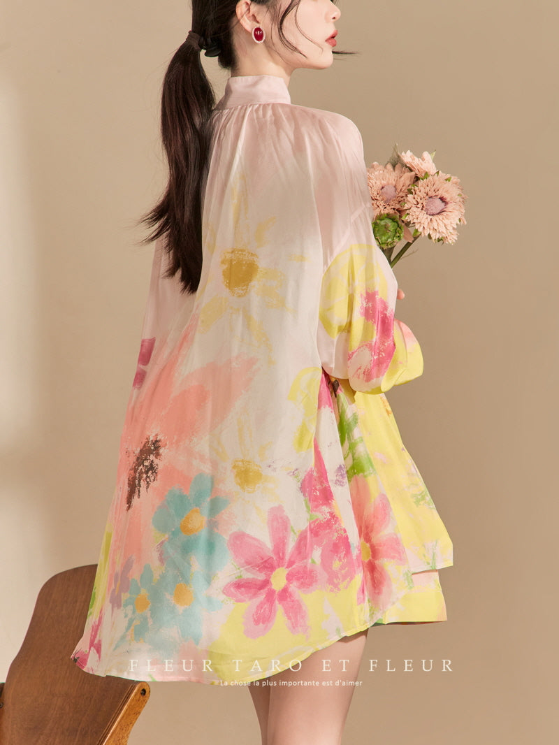 Floral Blouse & Shorts Set